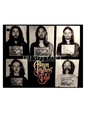 The Allman Brothers Band Mugshot Poster 8 X 10 | Rare 1971 Mugshots | Art Print